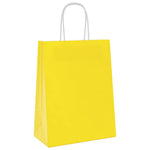 HKH Sacos de Papel 250 Unidades com Alças - Amarelo - 21x11x28 cm