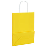 HKH Sacos de Papel 250 Unidades com Alças - Amarelo - 21x11x28 cm