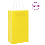 HKH Bolsas de Papel 250 Unidades con Asas - Amarillo - 21x11x36 cm