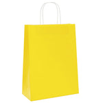 HKH Bolsas de Papel 250 unidades con asas - Amarillo - 26x12x35 cm