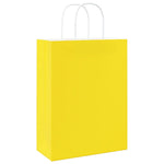 HKH Bolsas de Papel 250 unidades con asas - Amarillo - 26x12x35 cm