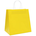 HKH Bolsas de Papel 250 Unidades con Asas - Amarillo - 26x17x25 cm