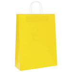 HKH Sacos de Papel 250 Unidades com Alças - Amarelo - 32x12x42 cm