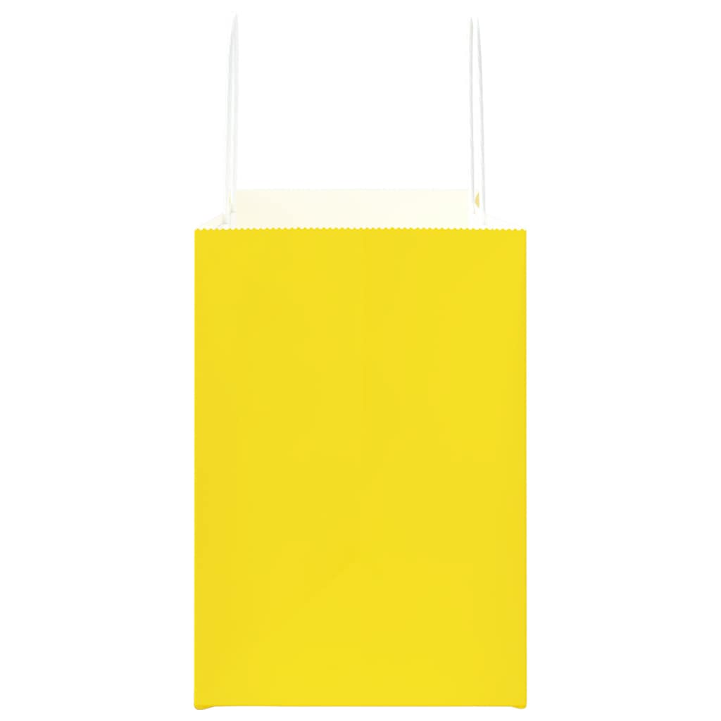 HKH Sacos de Papel 250 Unidades com Alças - Amarelo - 32x17x25 cm