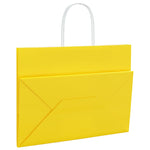 HKH Sacos de Papel 250 Unidades com Alças - Amarelo - 32x17x25 cm