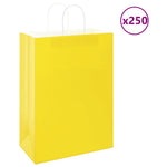HKH Bolsas de Papel 250 Unidades con Asas - Amarillo - 32x17x44 cm