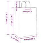 HKH Bolsas de Papel 250 Unidades con Asas - Amarillo - 32x17x44 cm