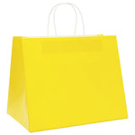 HKH Sacos de Papel 250 Unidades com Alças - Amarelo - 32x22x24 cm