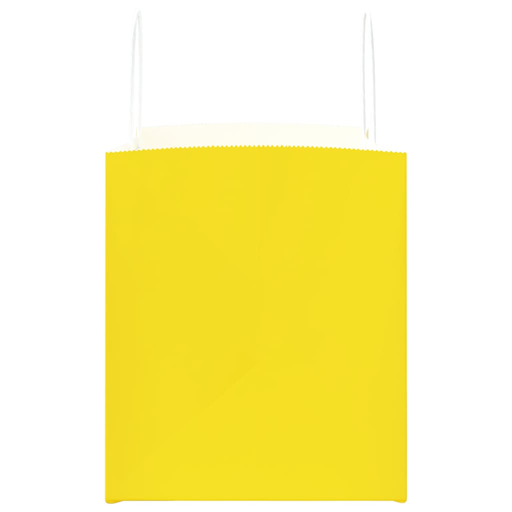 HKH Sacos de Papel 250 Unidades com Alças - Amarelo - 32x22x24 cm
