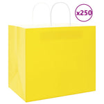 HKH Bolsas de Papel 250 Unidades con Asas - Amarillo - 32x22x28 cm