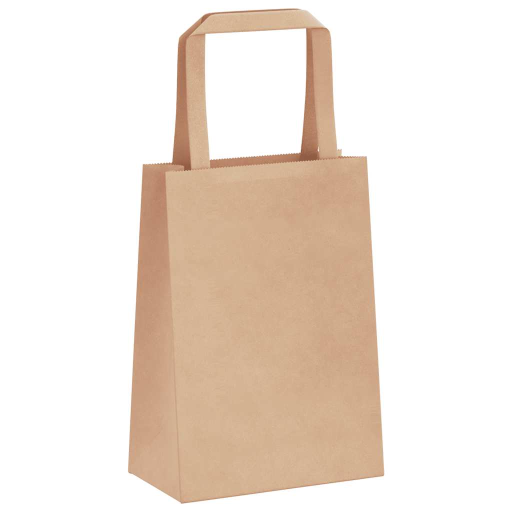 HKH Sacos de Papel 50 Unidades com Alças - Castanho - 15x8x21 cm