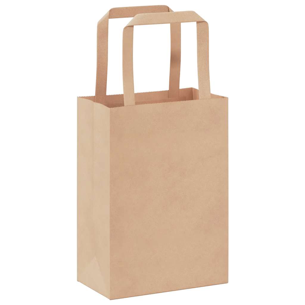 HKH Sacos de Papel 50 Unidades com Alças - Castanho - 15x8x21 cm