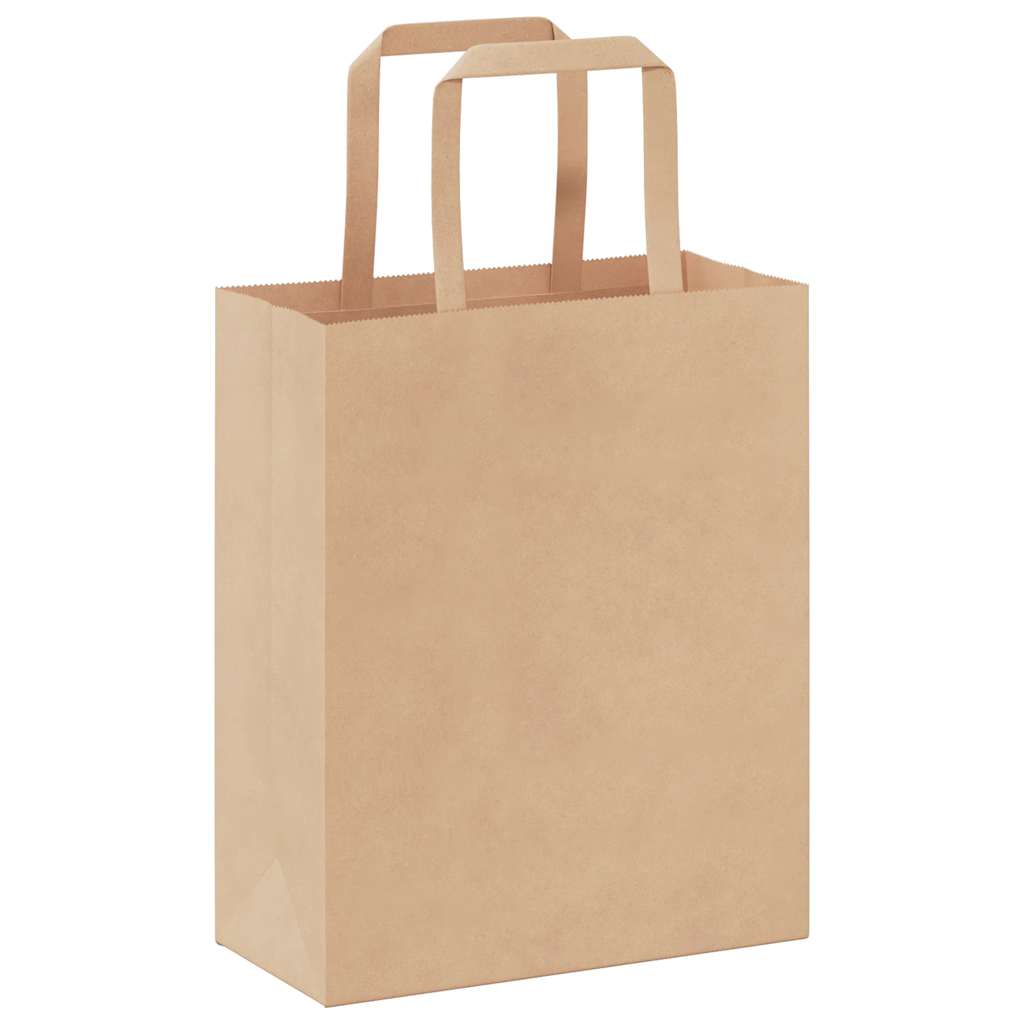 Bolsas de Papel HKH 50 Unidades con Asas - Marrón - 18x8x22 cm