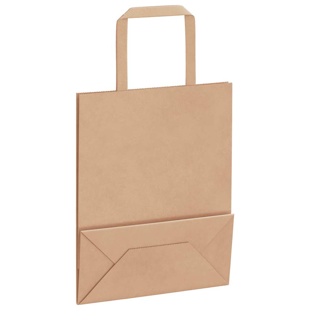 Bolsas de Papel HKH 50 Unidades con Asas - Marrón - 18x8x22 cm