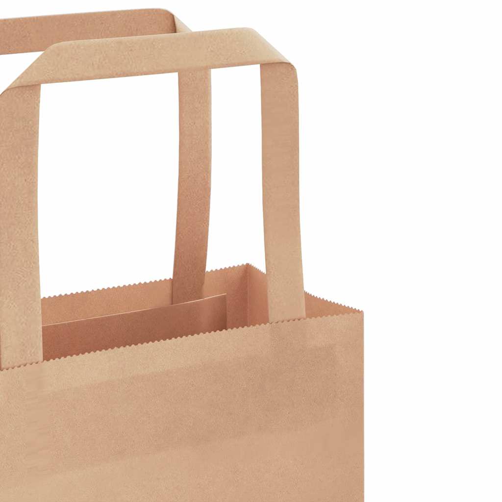 Bolsas de Papel HKH 50 Unidades con Asas - Marrón - 18x8x22 cm