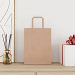 HKH Bolsas de Papel 50 Unidades con Asas - Marrón - 21x11x28 cm