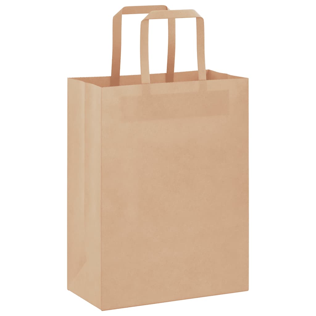 HKH Bolsas de Papel 50 Unidades con Asas - Marrón - 21x11x28 cm
