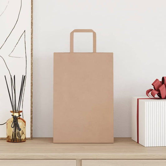 HKH Sacos de Papel 50 Unidades com Alças - Branco - 21x11x31 cm