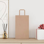 Bolsas de Papel HKH 50 Unidades con Asas - Marrón - 21x11x36 cm