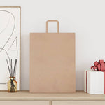 HKH Bolsas de Papel 50 Unidades con Asas - Marrón - 32x12x42 cm