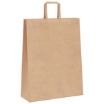 HKH Bolsas de Papel 50 Unidades con Asas - Marrón - 32x12x42 cm
