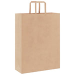 HKH Bolsas de Papel 50 Unidades con Asas - Marrón - 32x12x42 cm