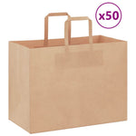 HKH Sacos de Papel 50 Unidades com Alças - Castanho - 32x17x25 cm