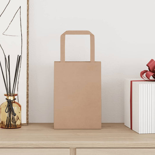 HKH Bolsas de Papel 250 Unidades con Asas - Marrón - 15x8x21 cm