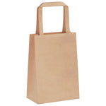 HKH Bolsas de Papel 250 Unidades con Asas - Marrón - 15x8x21 cm