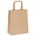 HKH Sacos de Papel 250 Unidades com Alças - Castanho - 18x8x22 cm