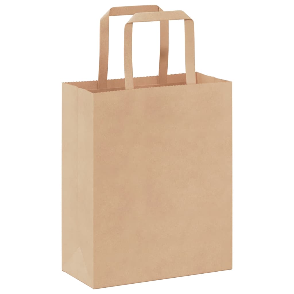 HKH Sacos de Papel 250 Unidades com Alças - Castanho - 18x8x22 cm