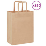 HKH Sacos de Papel 250 Unidades com Alças - Castanho - 21x11x28 cm