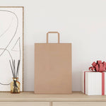 HKH Bolsas de Papel 250 Unidades con Asas - Marrón - 26x12x35 cm