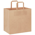 HKH Sacos de Papel 250 Unidades com Alças - Castanho - 26x17x25 cm