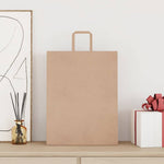 HKH Bolsas de papel 250 unidades con asas - Marrón - 32x12x42 cm