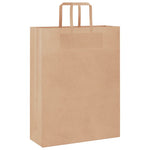 HKH Bolsas de papel 250 unidades con asas - Marrón - 32x12x42 cm