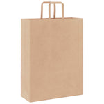 HKH Bolsas de papel 250 unidades con asas - Marrón - 32x12x42 cm