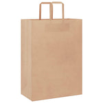 HKH Bolsas de Papel 250 Unidades con Asas - Marrón - 32x17x44 cm