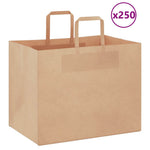HKH Sacos de Papel 250 Unidades com Alças - Castanho - 32x22x24 cm