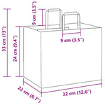 HKH Sacos de Papel 250 Unidades com Alças - Castanho - 32x22x24 cm