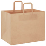 HKH Sacos de Papel 250 Unidades com Alças - Castanho - 32x22x24 cm