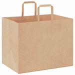 HKH Sacos de Papel 250 Unidades com Alças - Castanho - 32x22x24 cm
