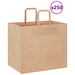HKH Sacos de Papel 250 Unidades com Alças - Castanho - 32x22x28 cm