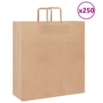 HKH Sacos de Papel 250 Unidades com Alças - Castanho - 45x17x48 cm