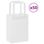 HKH Bolsas de Papel 50 Unidades con Asas - Blanco - 15x8x21 cm