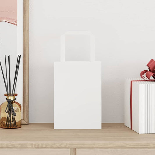 HKH Sacos de Papel 50 Unidades com Alças - Branco - 15x8x21 cm