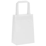 HKH Bolsas de Papel 50 Unidades con Asas - Blanco - 15x8x21 cm
