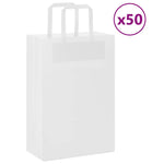 HKH Sacos de Papel 50 Unidades com Alças - Branco - 21x11x31 cm