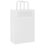 HKH Sacos de Papel 50 Unidades com Alças - Branco - 21x11x31 cm