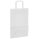 HKH Sacos de Papel 50 Unidades com Alças - Branco - 21x11x31 cm